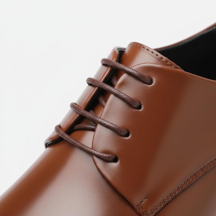 Scarpe derby uomo in pelle sintetica nera e marrone