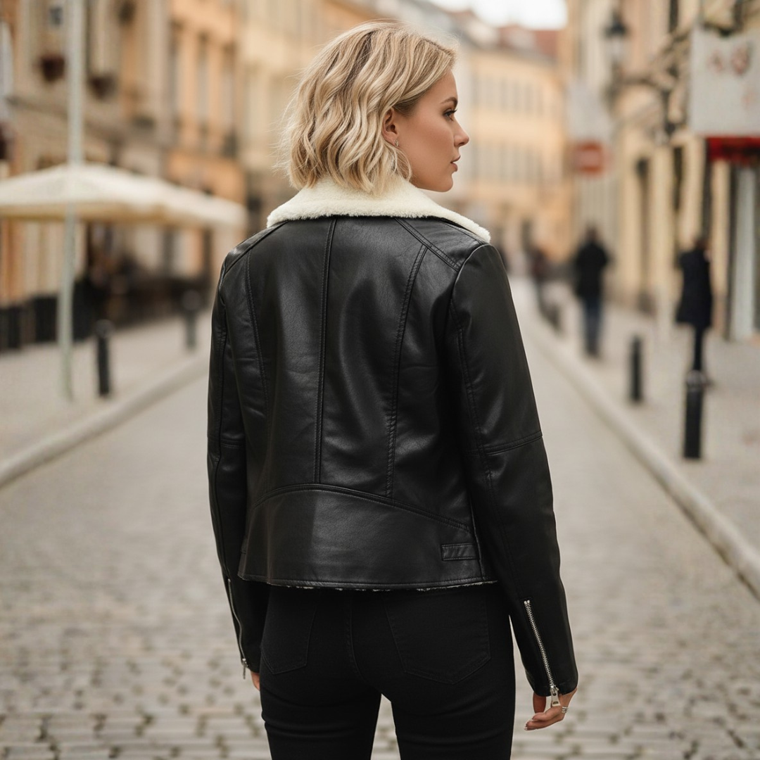 Giacca Donna in Materiale di Alta Qualità con Collo in Pelliccia Sintetica