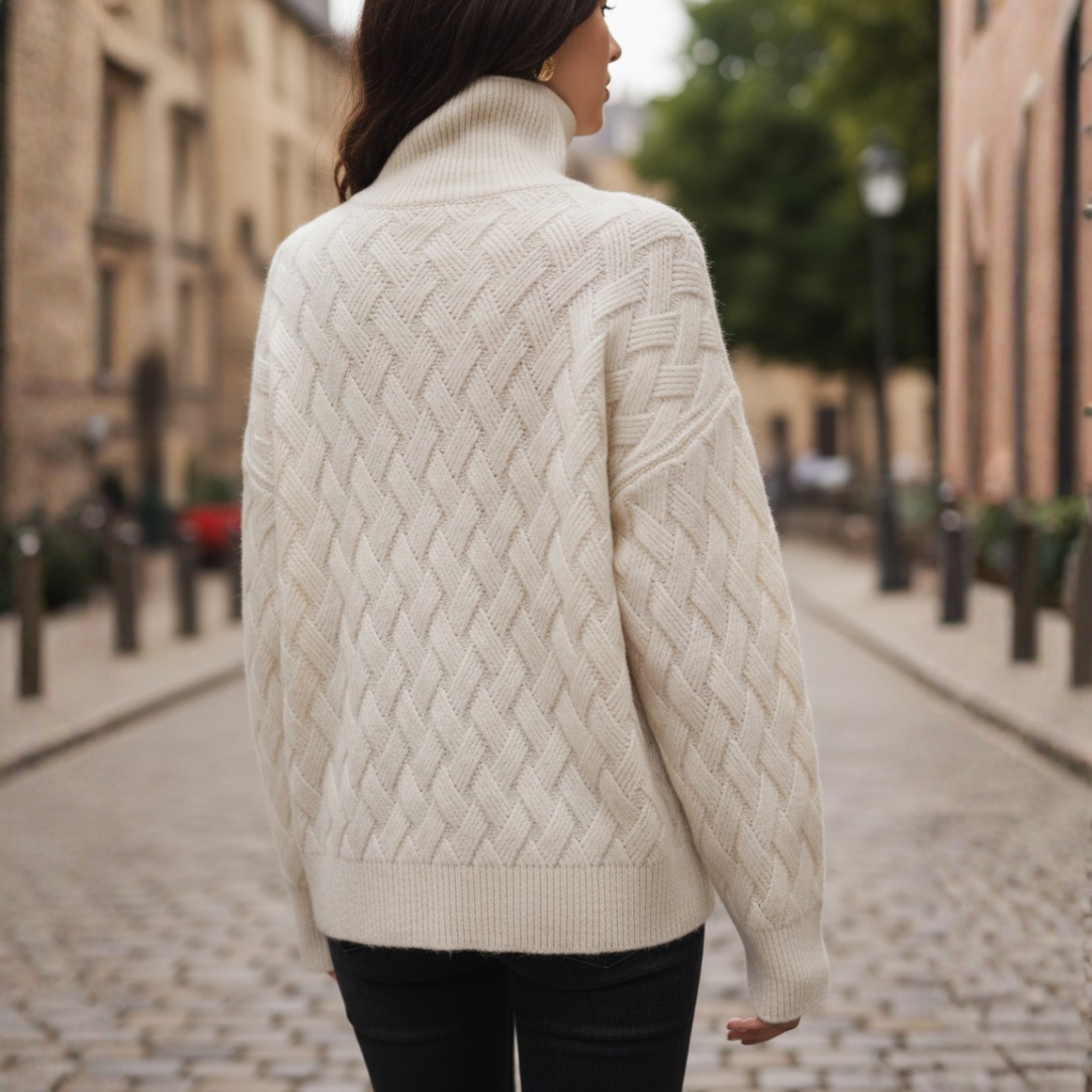 Maglione Donna Collo Alto a Trecce Invernale