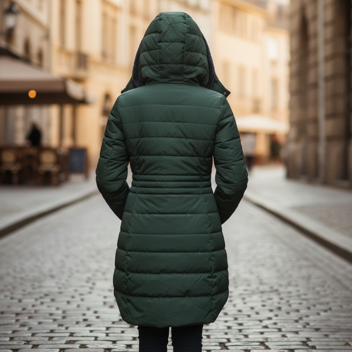 Giacca Piumino Donna Invernale Impermeabile Cappuccio Pelliccia Materiale