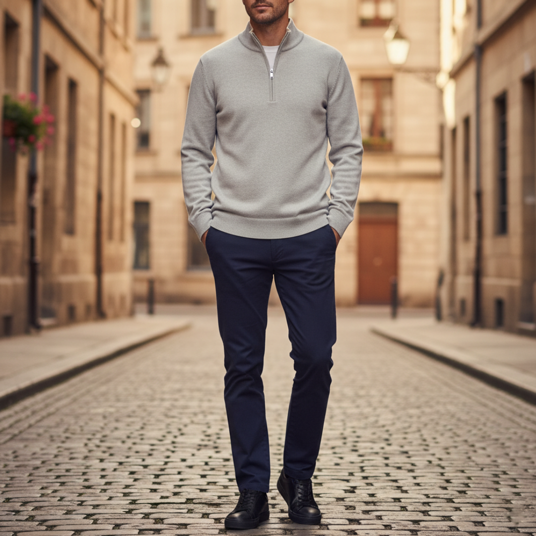 Giacca Uomo in Materiale Durevole con Cerniera e Collo Alto