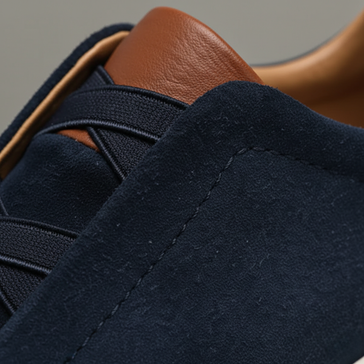 Scarpe Uomo in Tessuto con Suola Bianca