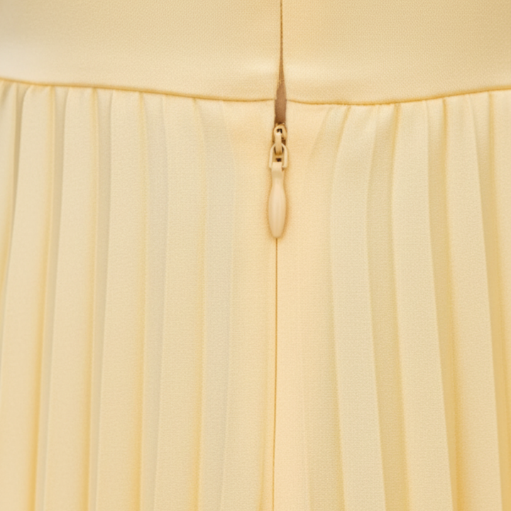 Abito Donna Giallo Pieghettato