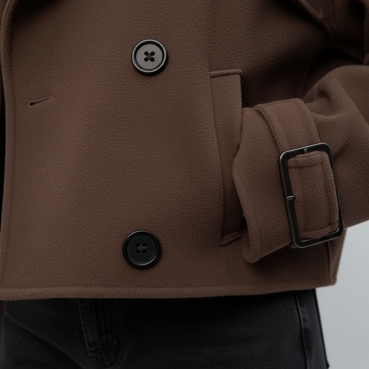 Giacca Donna Marrone Doppiopetto