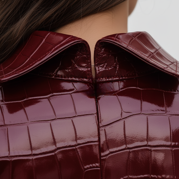 Abito Donna Zip Frontale Materiale Lucido