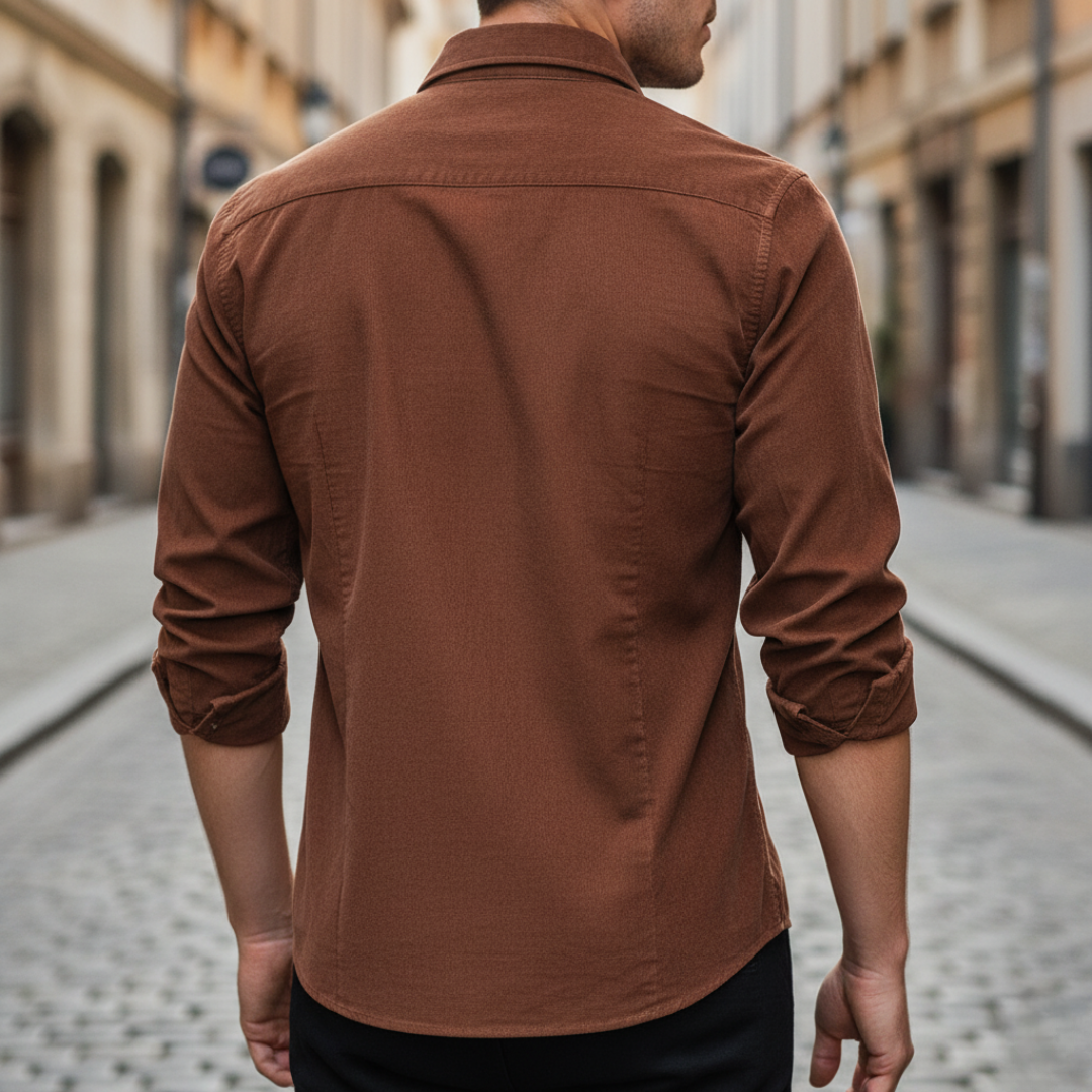 Herrenhemd Slim Cord Samt