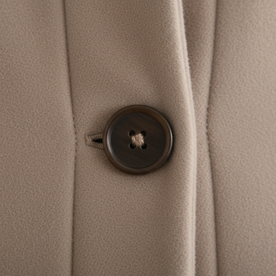 Short Women's Coat in High-Quality Material with Hood and Oversized Cape