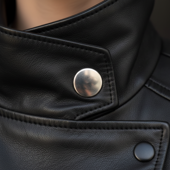 Giacca Bomber in Materiale di Alta Qualità da Donna con Cerniera Asimmetrica e Collo Alto