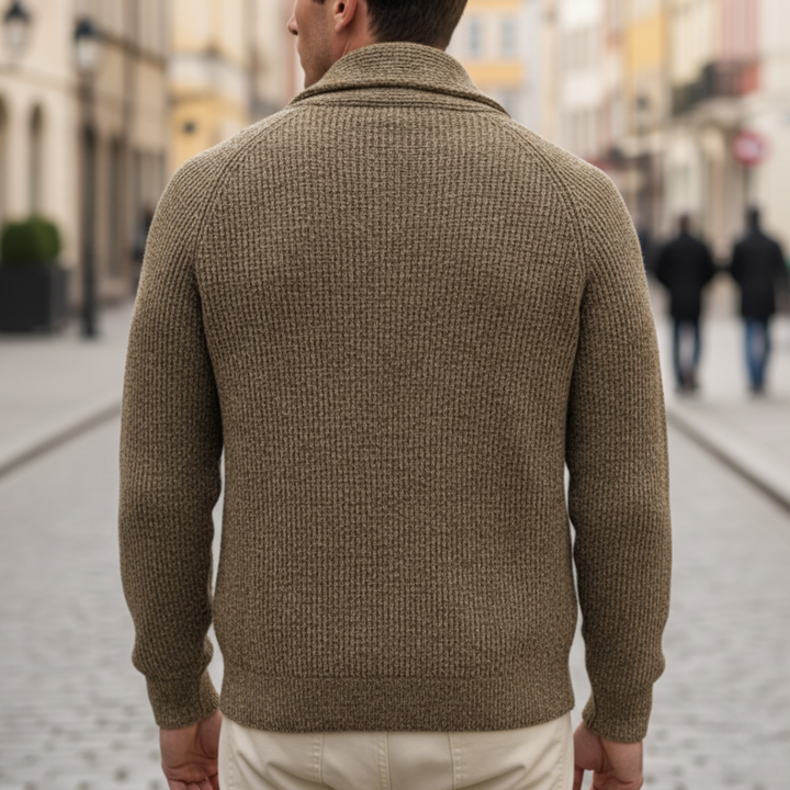 Cardigan Uomo Maglia Spessa Collo Scialle Invernale