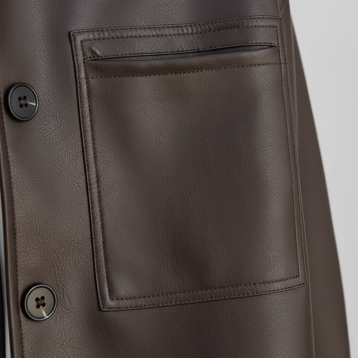 Giacca Donna Pelle Sintetica Bottoni