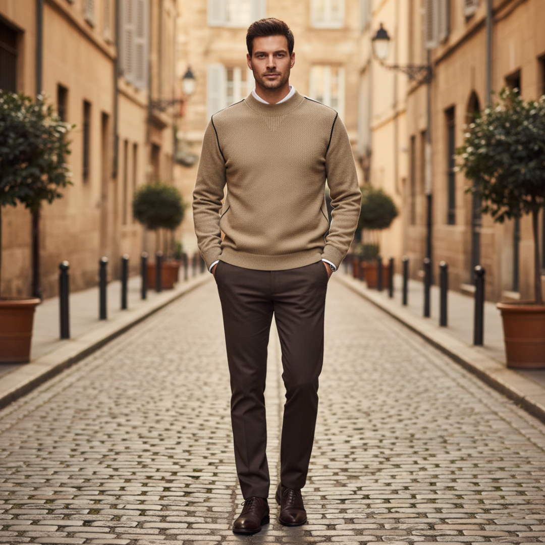 Maglione Uomo Girocollo in Materiale di Qualità