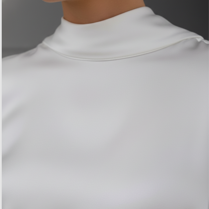 Blouse Woman Long Sleeve in High Quality Material with High Neck