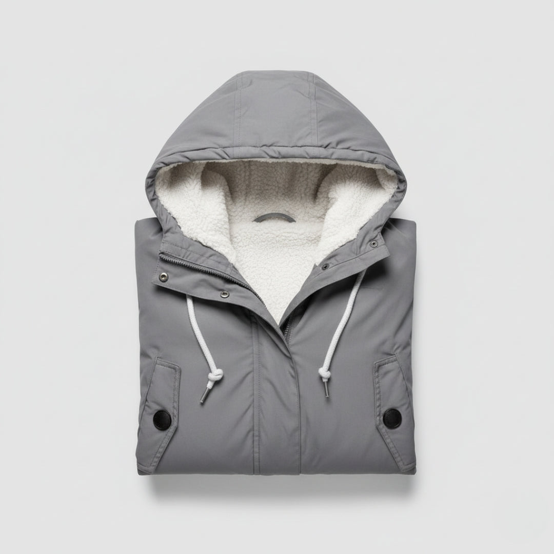Giacca invernale foderata con cappuccio
