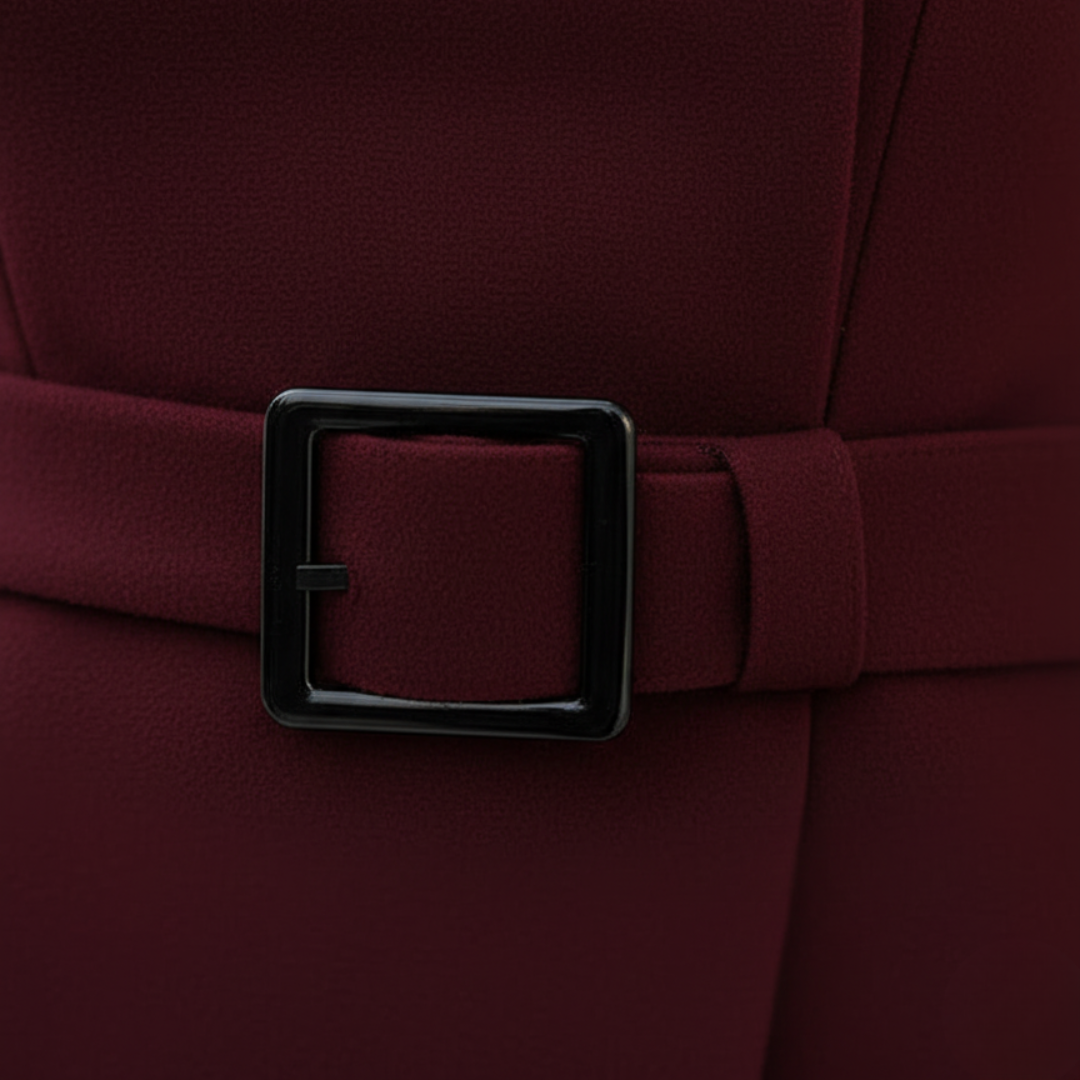 Cappotto Donna con Collo Alto e Cintura