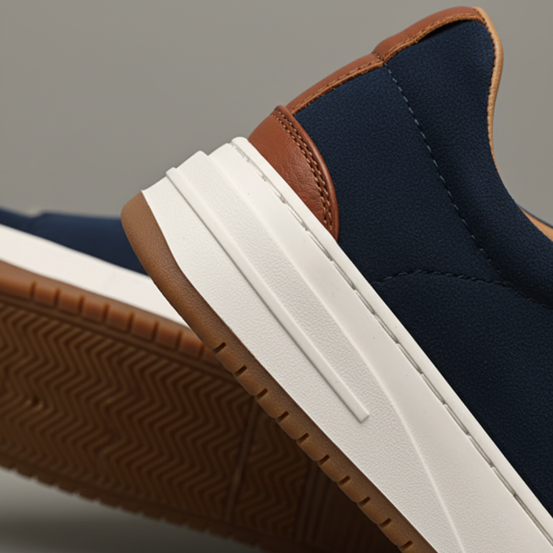 Scarpe Uomo in Tessuto con Suola Bianca