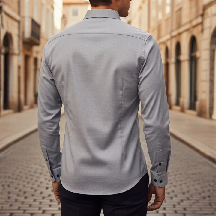 Herren Slim Fit Hemd mit langen Ärmeln