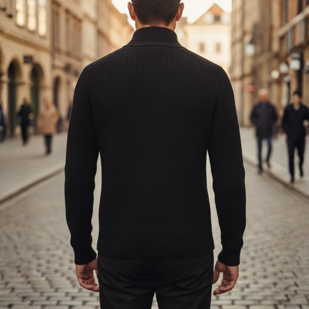 Men's Cardigan in Soft Yarn with Full Zip