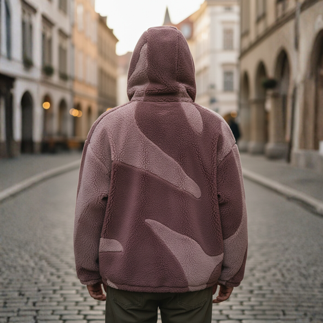 Giacca Uomo con Cappuccio e Design Camo