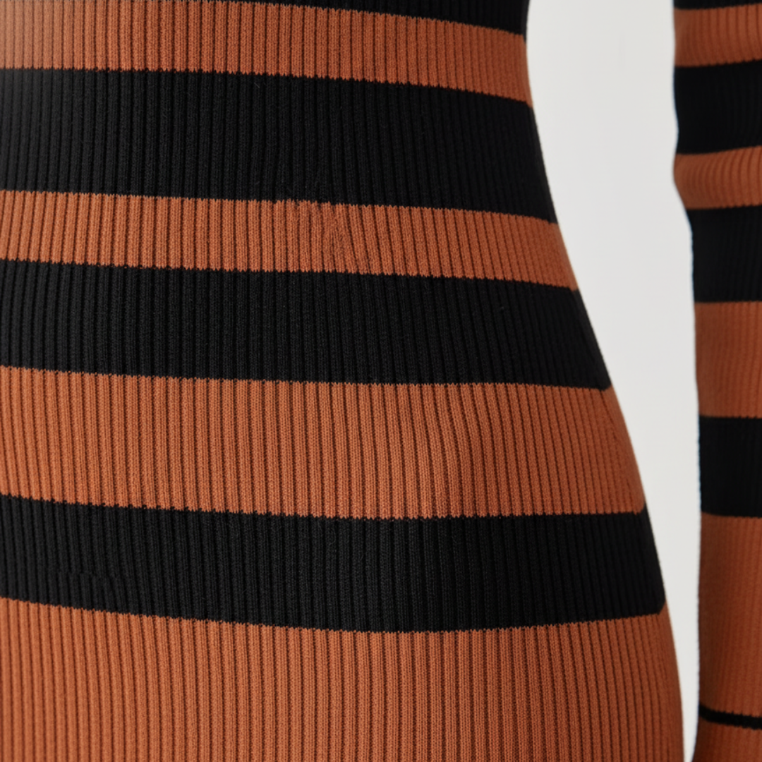 Abito Donna a Maniche Lunghe Strisce