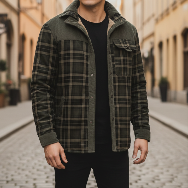 Camicia Giacca Uomo Sherpa in Flanella di Lana