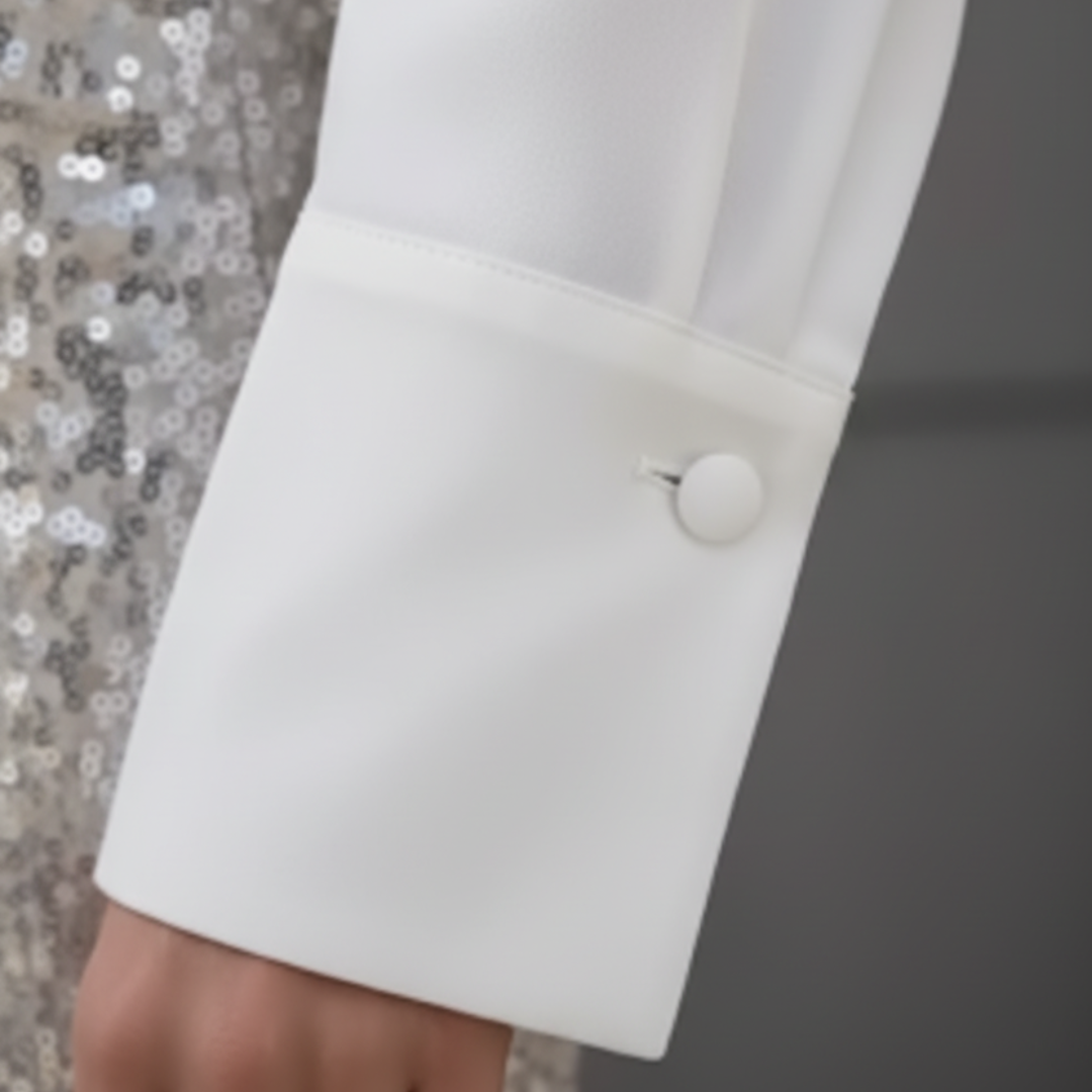 Blouse Woman Long Sleeve in High Quality Material with High Neck