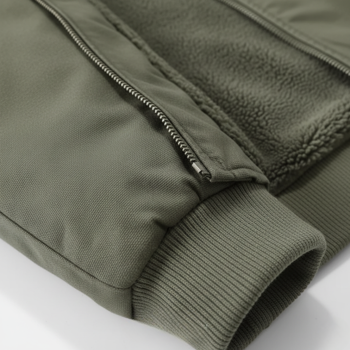 Giacca bomber da uomo con colletto shearling invernale