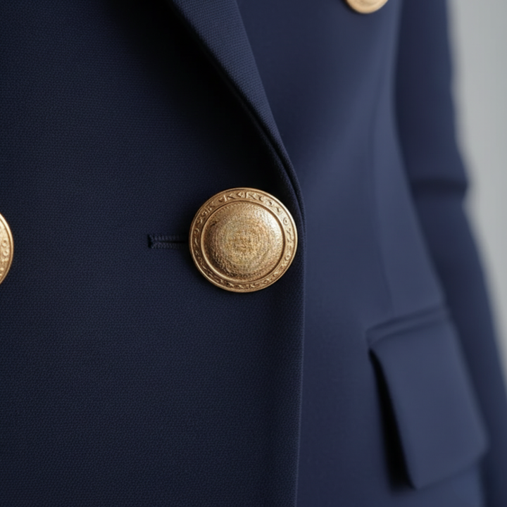 Women's Double-Breasted Blazer in Elegant Fabric