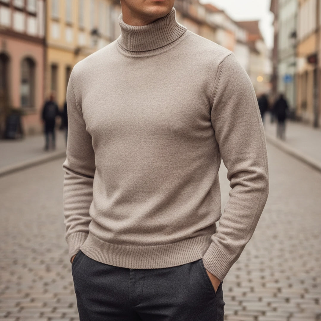 Maglione Dolcevita Uomo Lavorato a Maglia