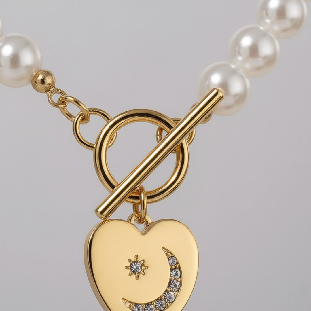 Collana e Bracciale Donna Perle Artigianali Cuore