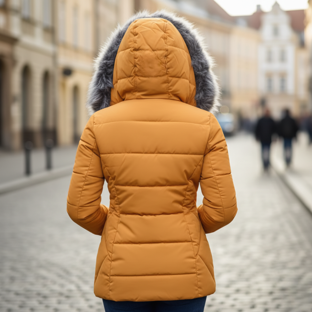 Piumino Donna Invernale Cappuccio Pelliccia Sintetica
