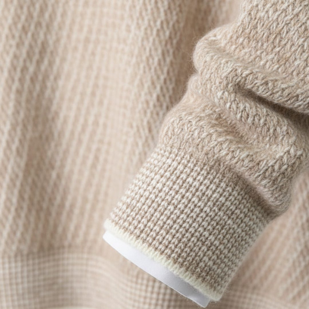 Pullover Herren Rundhalsausschnitt Melange-Struktur