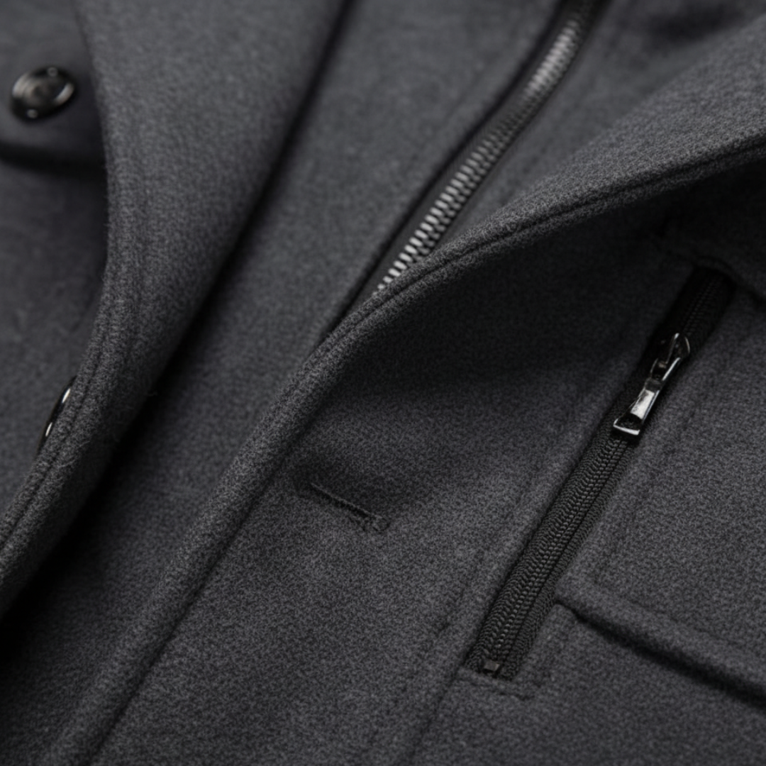 Cappotto Uomo con Tasche e Zip