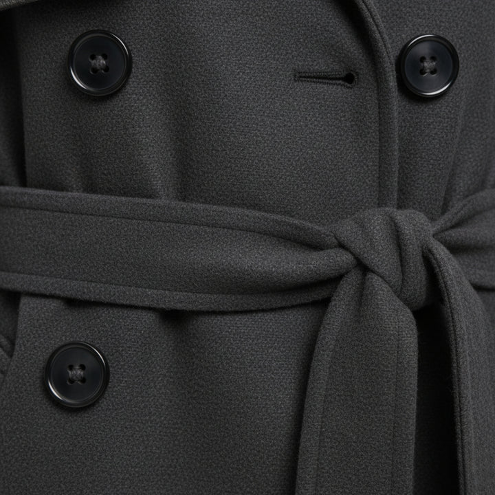 Cappotto da donna lungo in lana stile trench