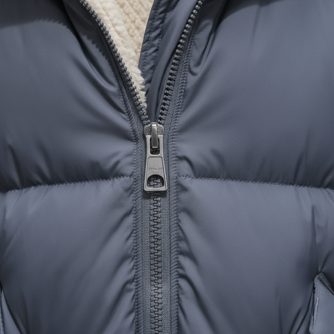 Piumino Lungo Donna in Tessuto Tecnico con Cappuccio