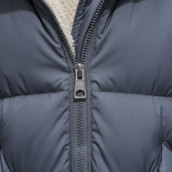 Piumino Lungo Donna in Tessuto Tecnico con Cappuccio