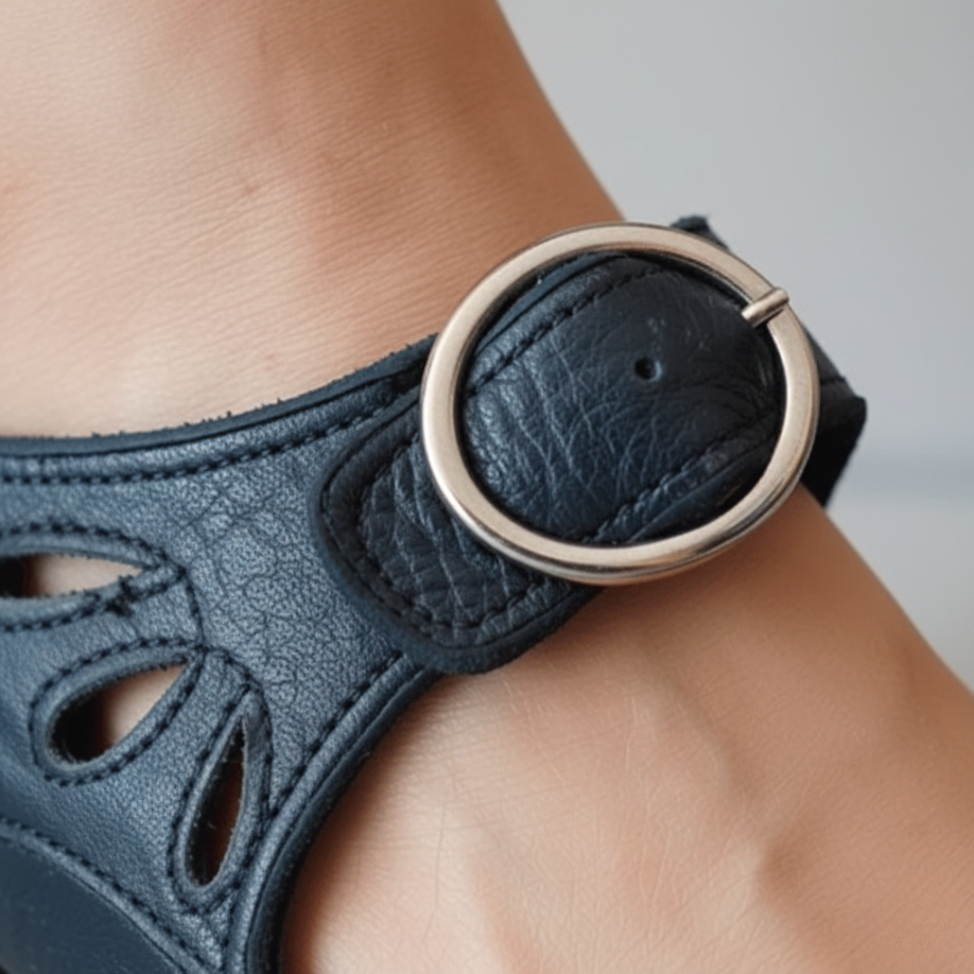 Scarpe Donna con Tacco e Cintura in Ecopelle