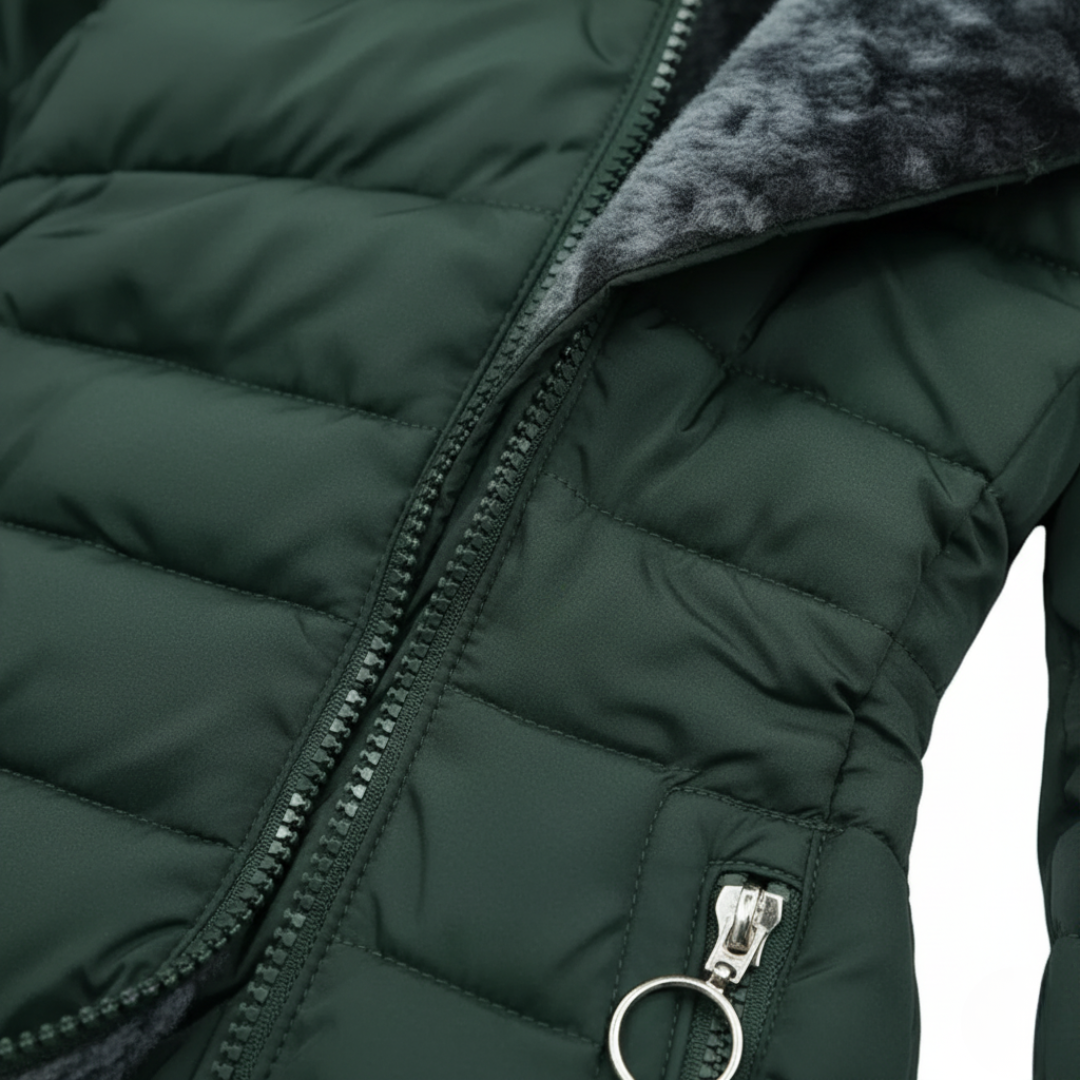 Giacca Piumino Donna Invernale Impermeabile Cappuccio Pelliccia Materiale