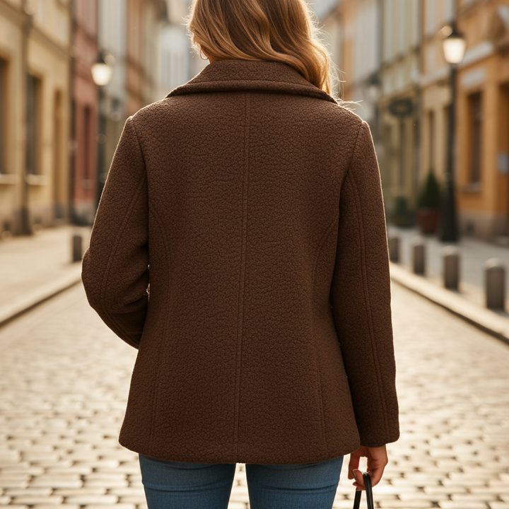 Giacca Teddy Donna Invernale in Tessuto Misto Lana