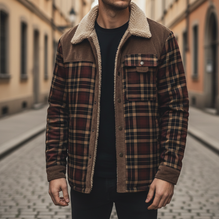 Camicia Giacca Uomo Sherpa in Flanella di Lana