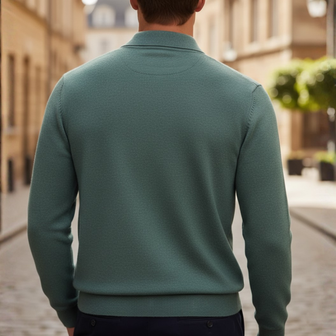 Maglia Polo Uomo a Maniche Lunghe in Materiale di Alta Qualità