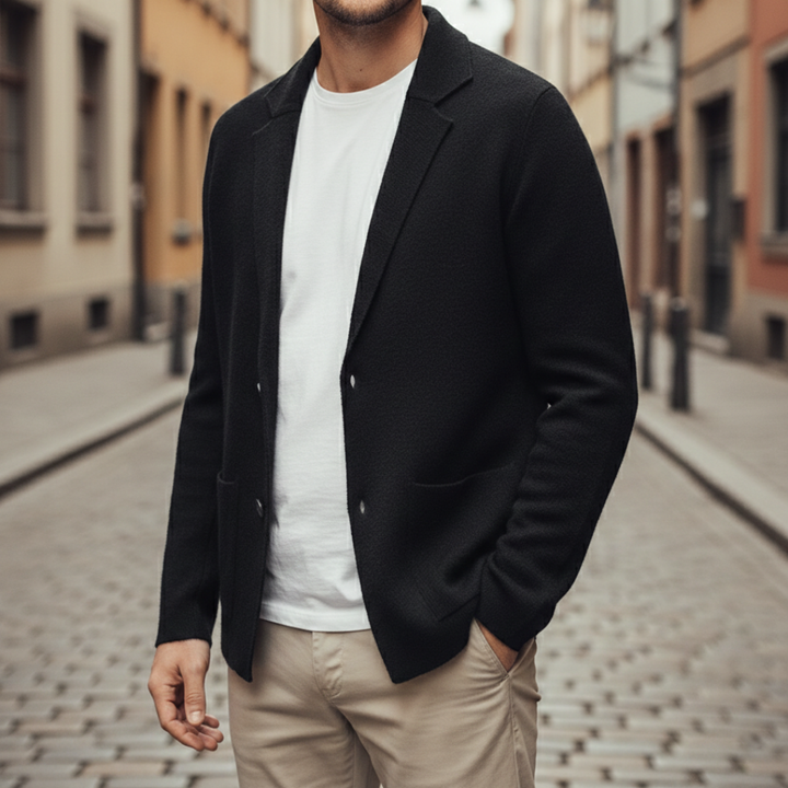 Herrecardiganjakke med revers