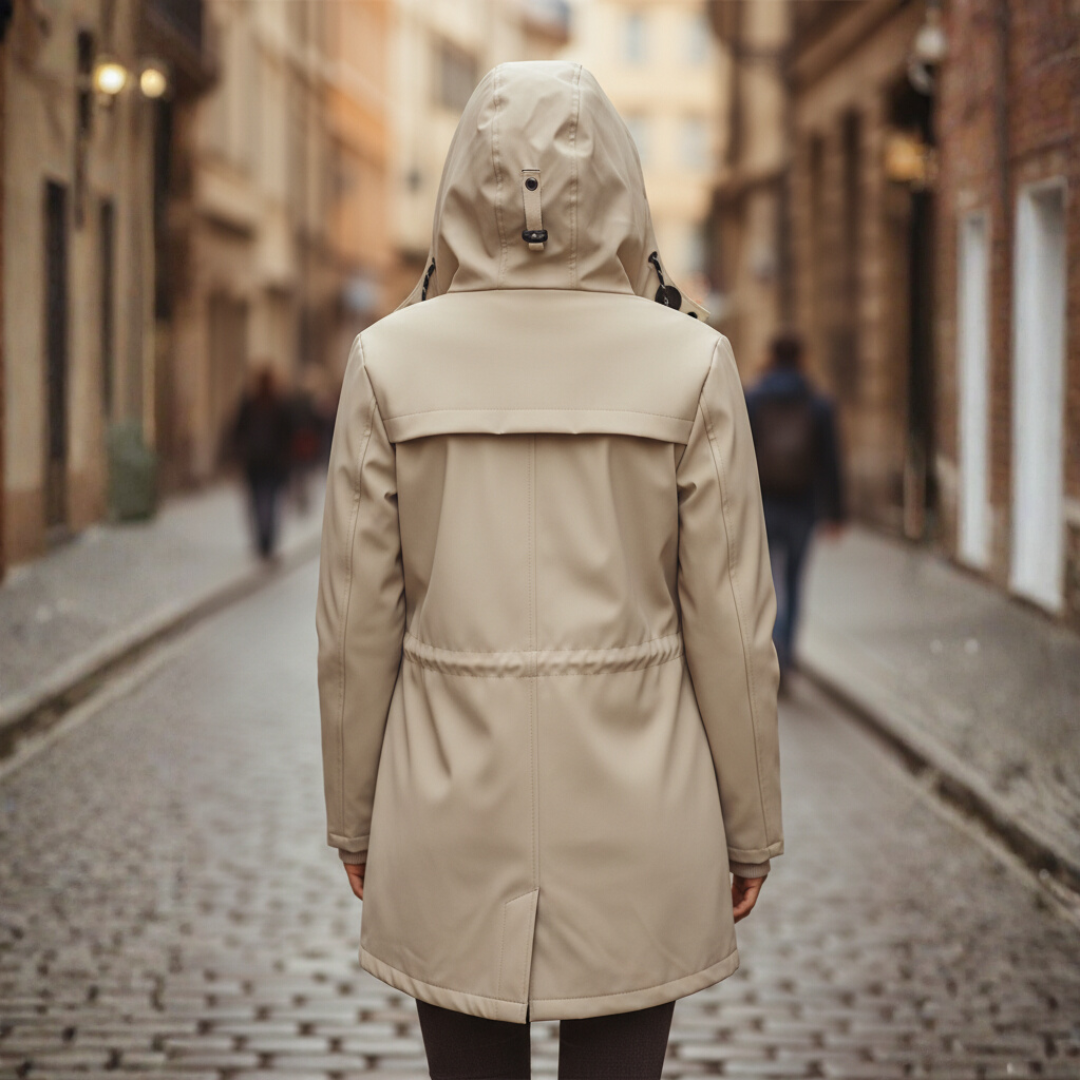 Giacca Donna Impermeabile Cappuccio Materiale Resistente