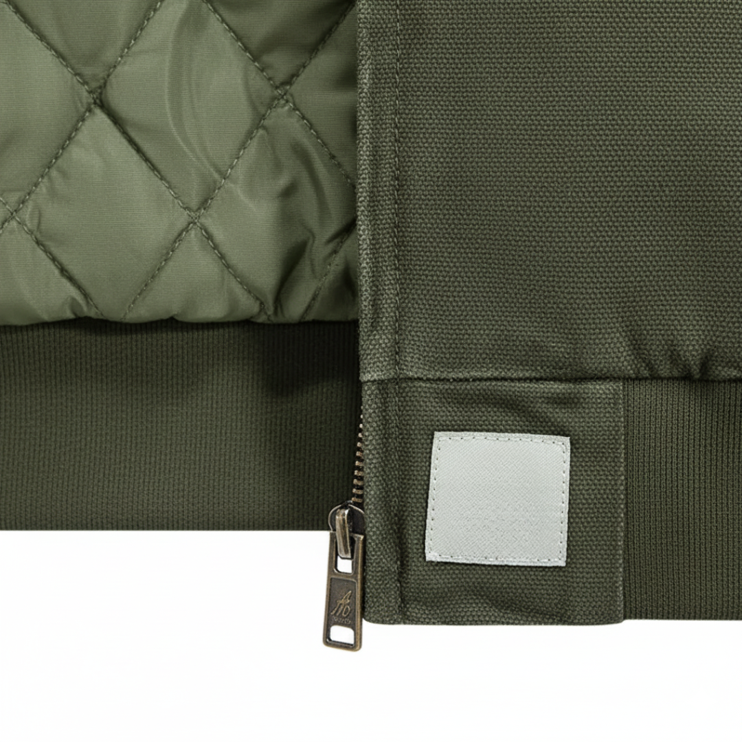 Men's Jacket with Synthetic Leather Collar