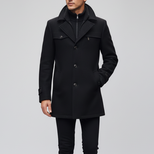 Cappotto uomo con colletto alto