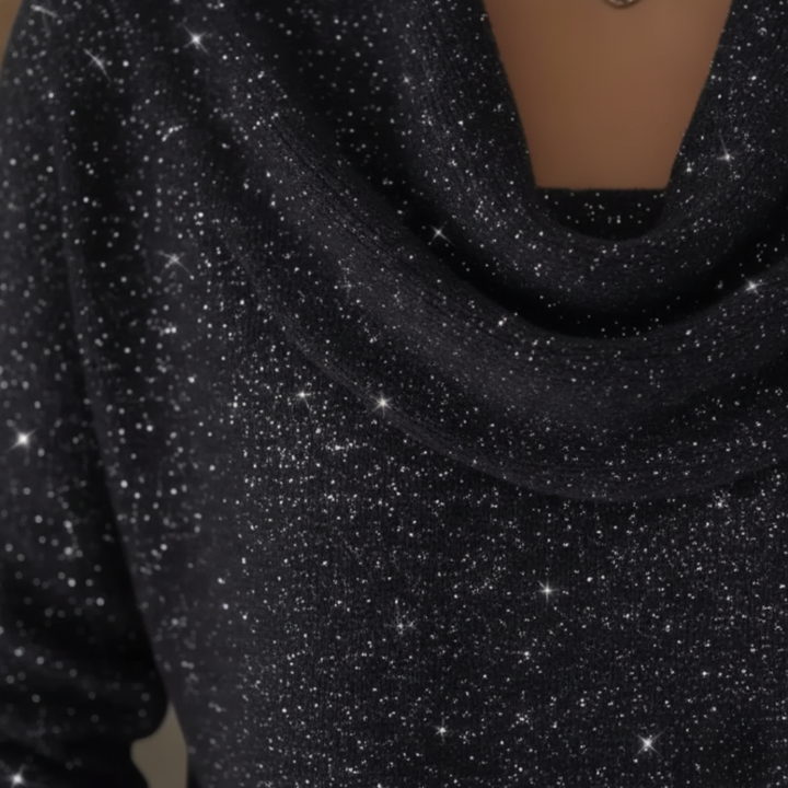 Maglione Donna Lurex Collo Alto