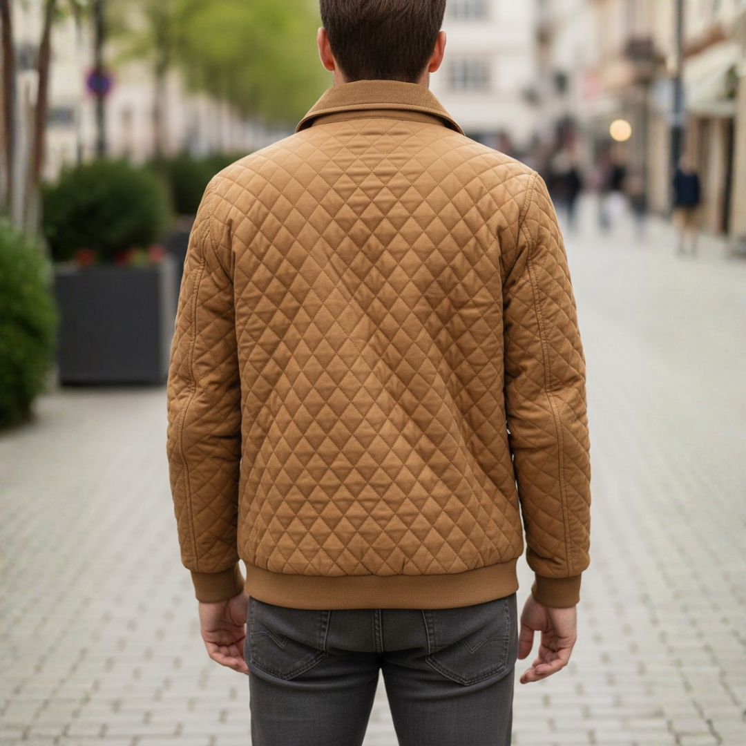 Quiltet Herrejakke i Stof