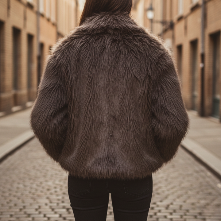 Giacca Donna Pelliccia Sintetica Casual