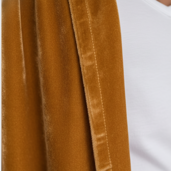 Cappotto Lungo Donna in Velluto con Collo a Scialle