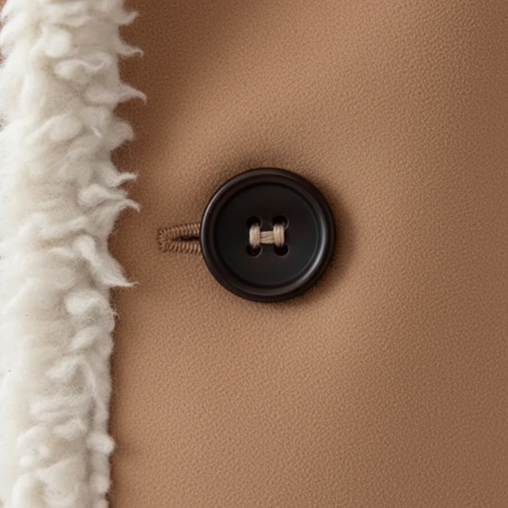 Cappotto Donna Pelle con Cappuccio Pelliccia Sintetica