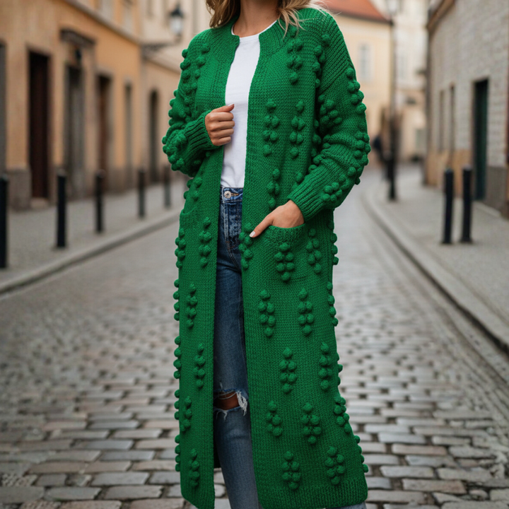 Cardigan Donna Lungo Maglia Spessa Bohémien